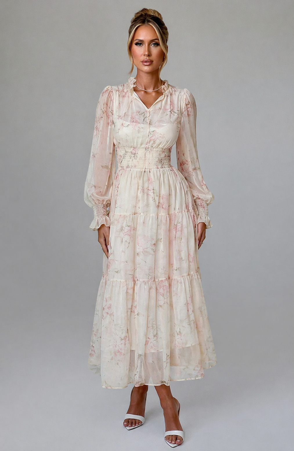 Elegantna Francuska Retro - Midi Haljina