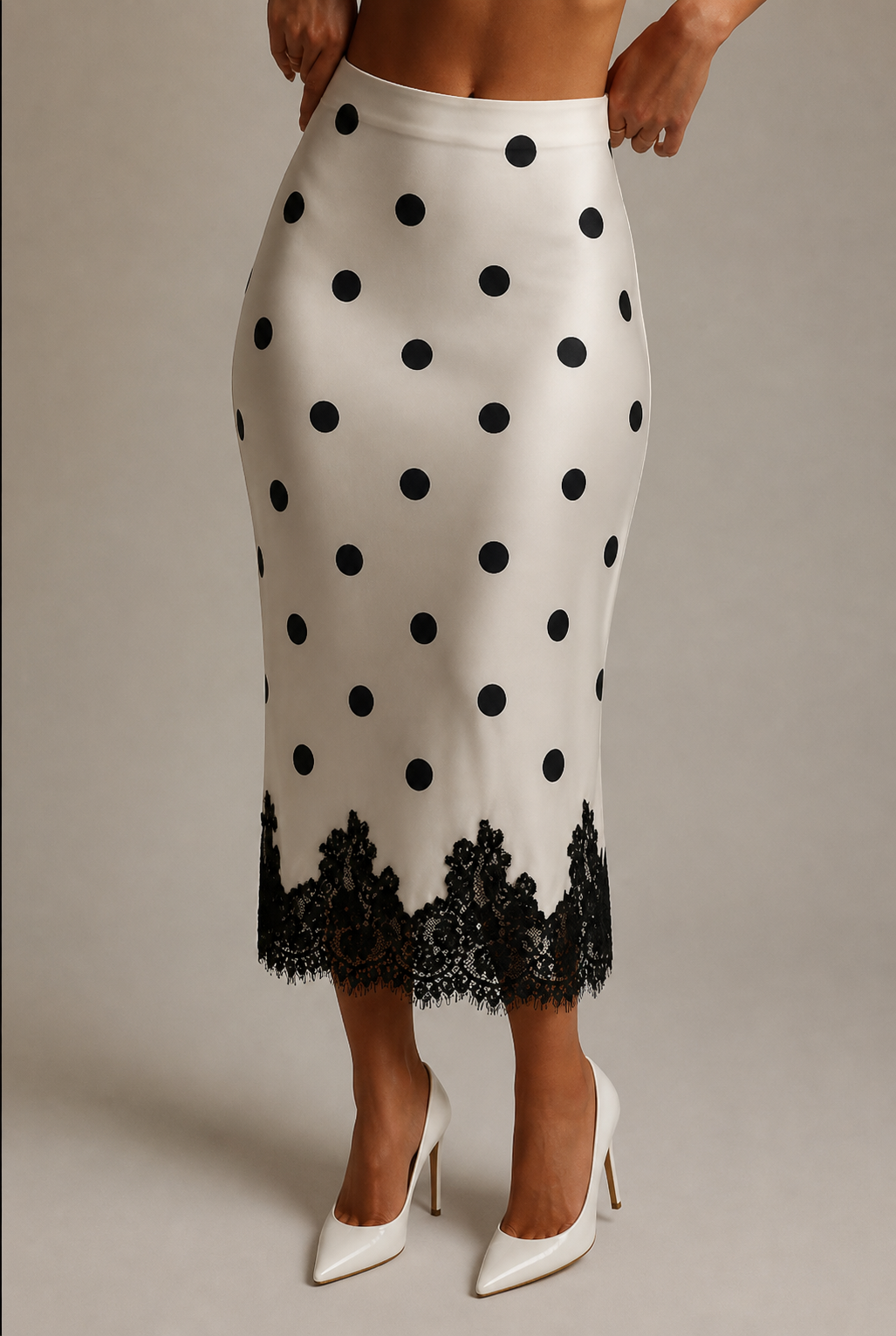 Vintage Polka Dot Čipkana Suknja | Una