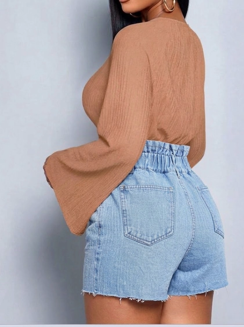 Modne Casual Šorc sa Ruffled Hem, Pogodan za Proljeće/Ljeto, Casual, Zabavu, Aerodrom, Povratak u Školu, Rođendansku Zabavu, Pozornicu i Koncert, Odbijajuću Zabavu, Putovanje, Svakodnevno Nošenje