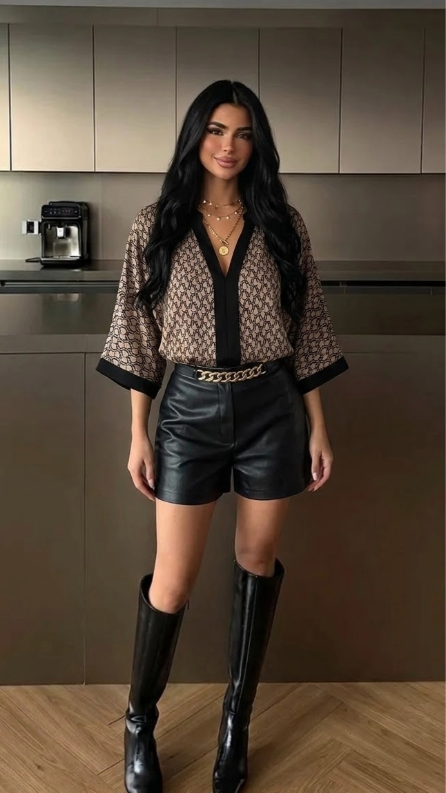 LUNE Bluzica sa Batwing Rukavima i Kontrastnim Ukočavanjem