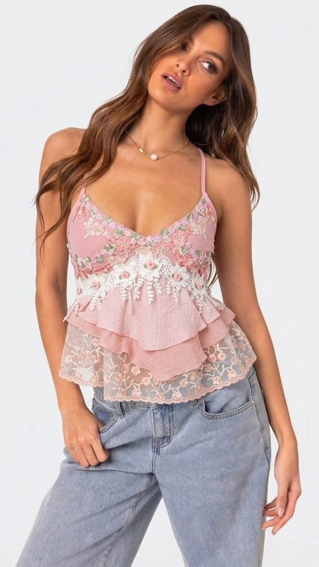 Sunnyshic Romantični Crop Top