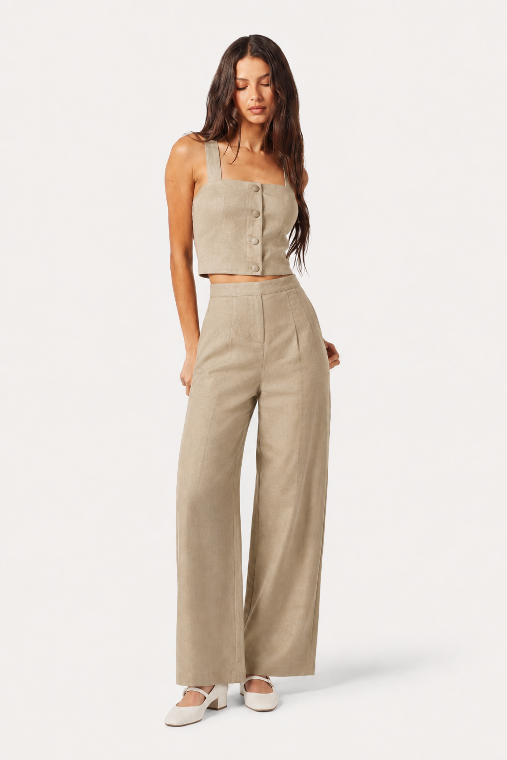 Ženski ljetni casual set od 2 dijela, francuski stil bez rukava
